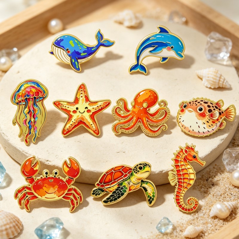 Levendige Oceaan Dieren Emaill - Enamel Pin Set recensie en prijs